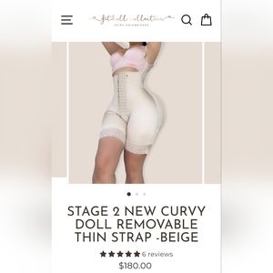 Fitdoll collection stage 2 curvy removable thin strap faja